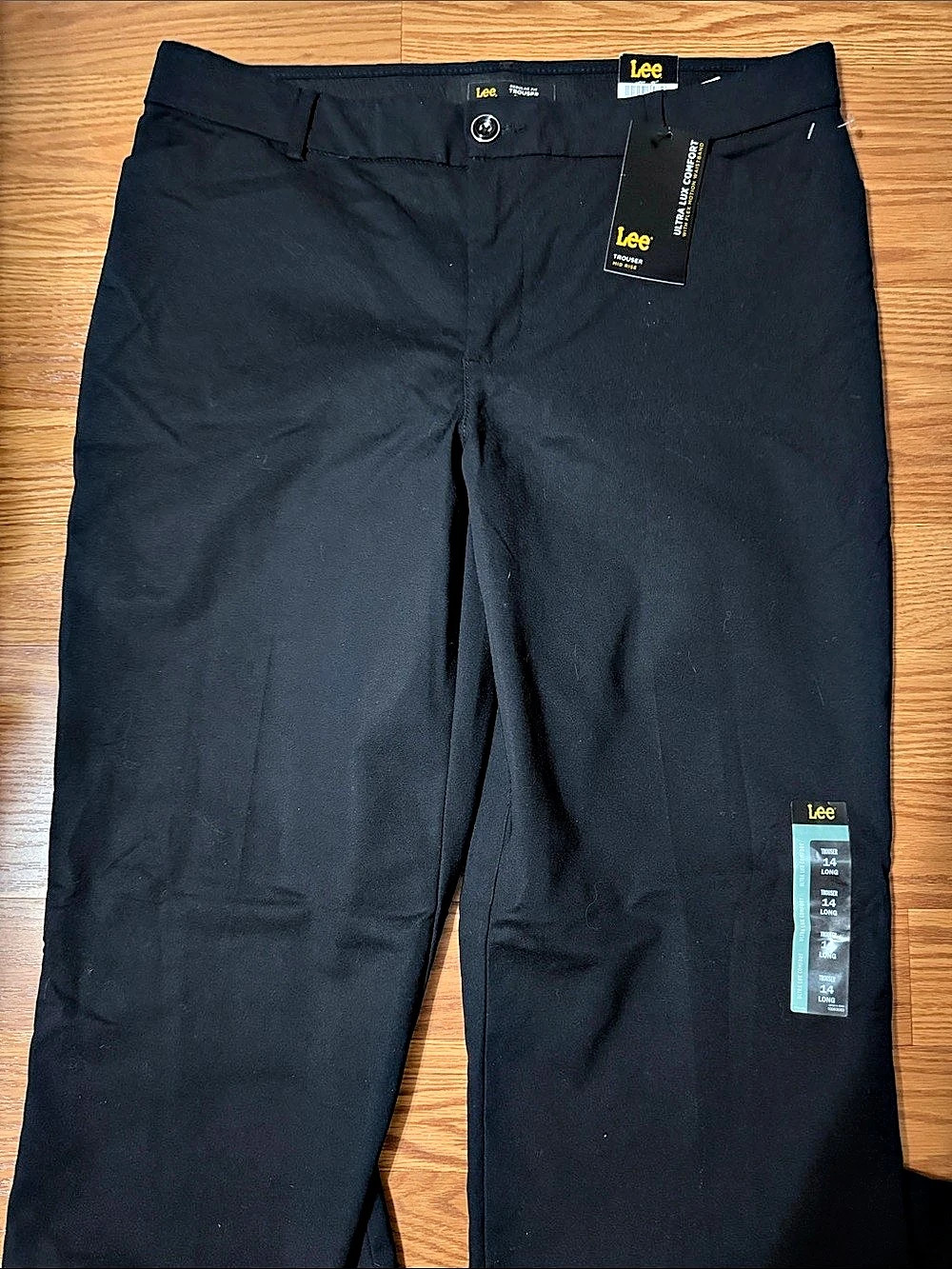 Lee Ultra Lux Comfort Straight Leg Pants Black-Size 14 Long - Picture 5 of 7